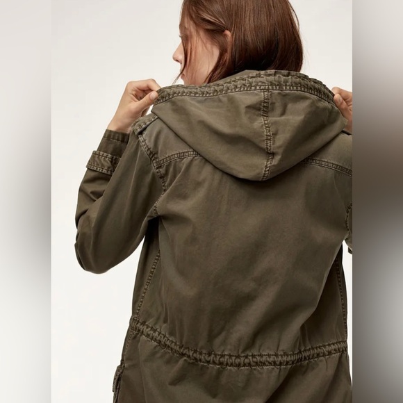 TALULA by ARITZIA Trooper Lived In Utility Jacket Olive Green Hooded Size M - Picture 4 of 6